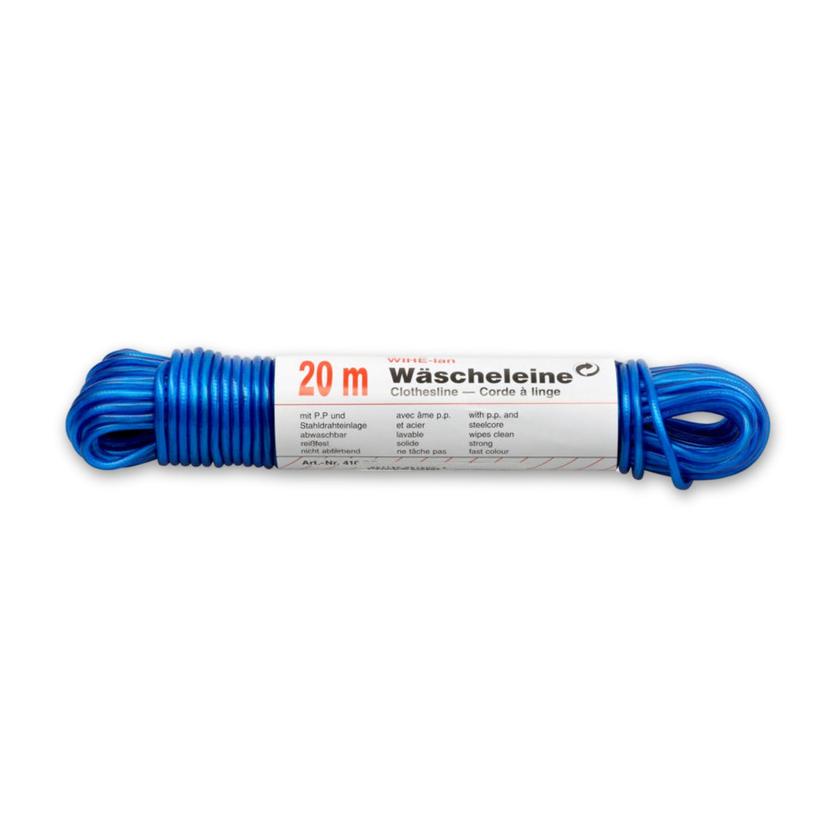 Wäscheleine mit Drahteinlage, Kunststoff und Stahl, 3,5 mm, 20 m: Produktansicht