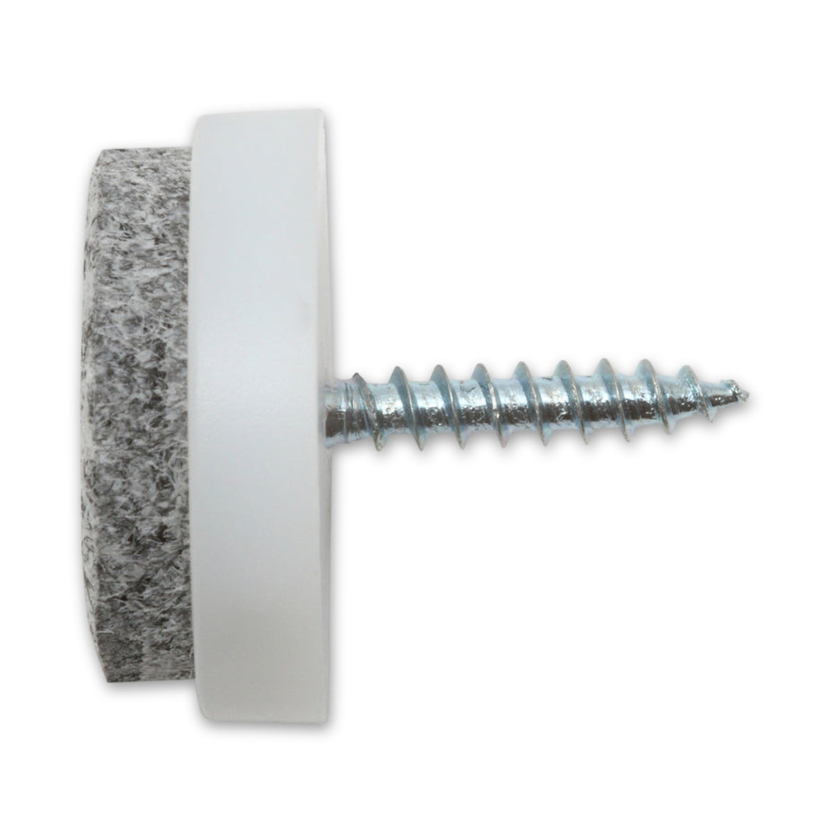 Filzgleiter zum Einschrauben weiß, Filz, Höhe 8 mm: Produktansicht
