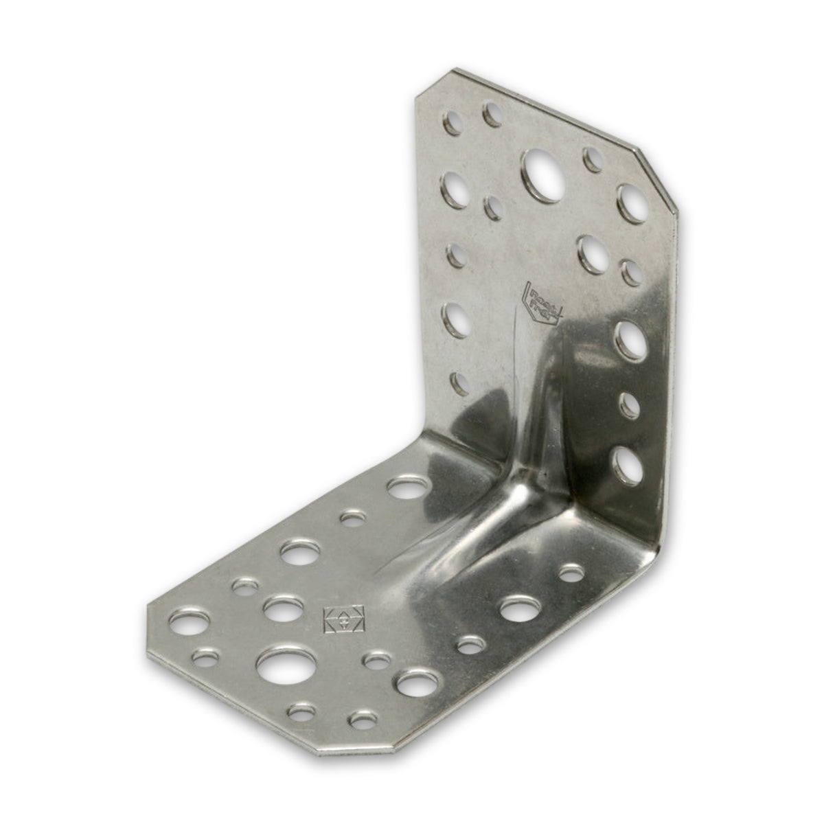 Winkelverbinder mit Steg, Edelstahl A2, 90 × 90 × 65 × 2 mm: Produktansicht