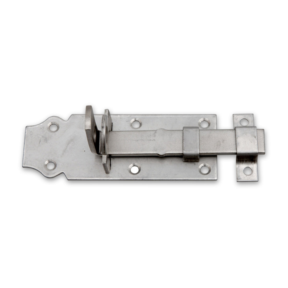 Schlossriegel gerade mit Schlaufe, Edelstahl A2, 120 × 45 mm: Produktansicht