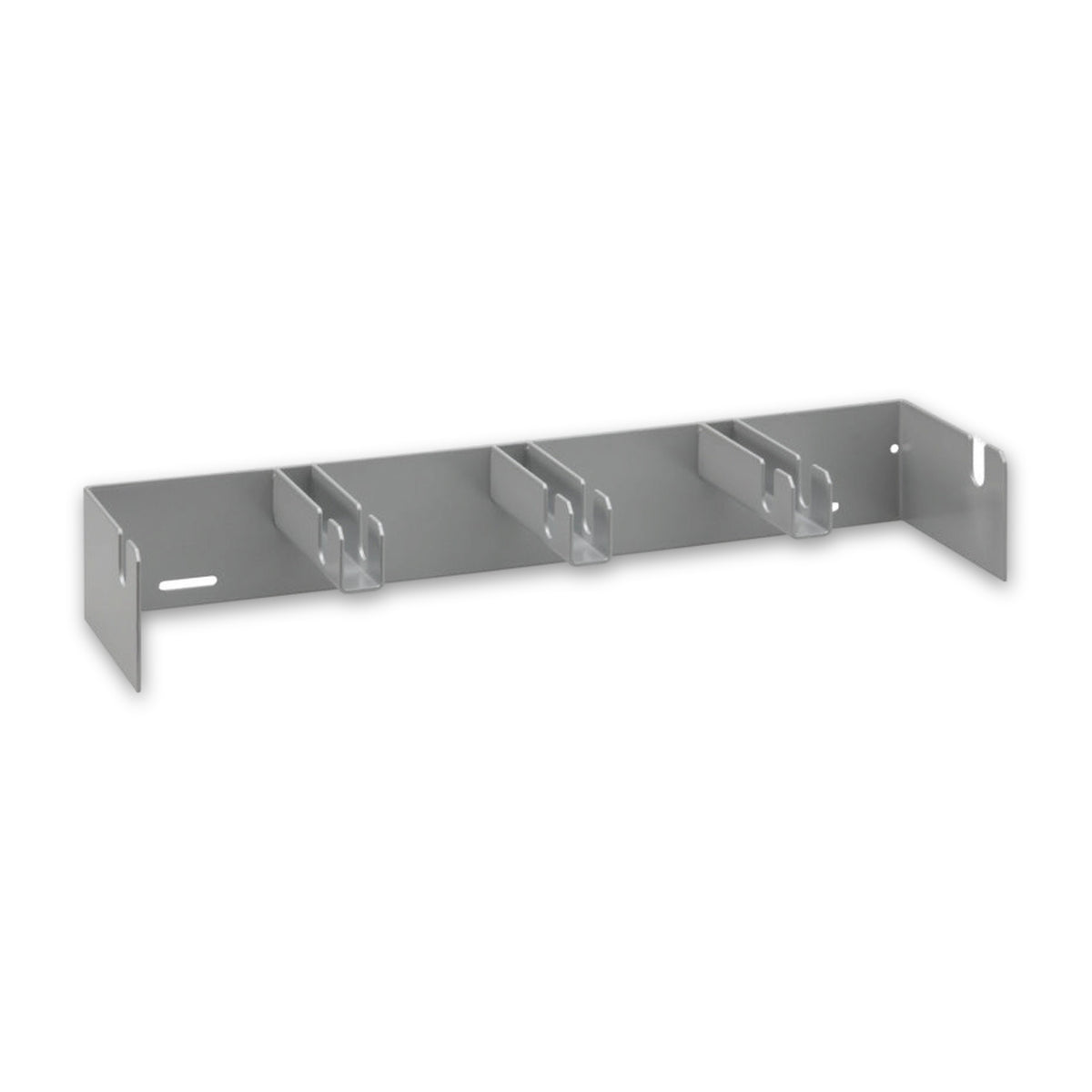 Kabelwandhalter 4-fach leer, weißaluminium, 70 × 455 × 125 mm: Produktansicht