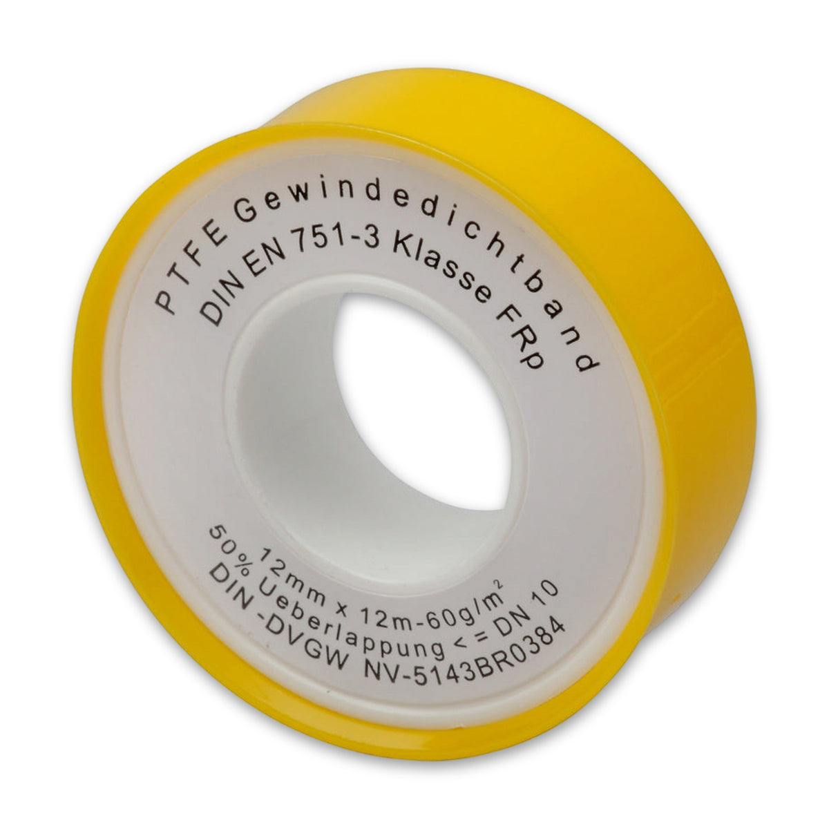 Gewindedichtungsband weiß, PTFE, DIN EN 751-3, 12 mm × 12 m: Produktansicht