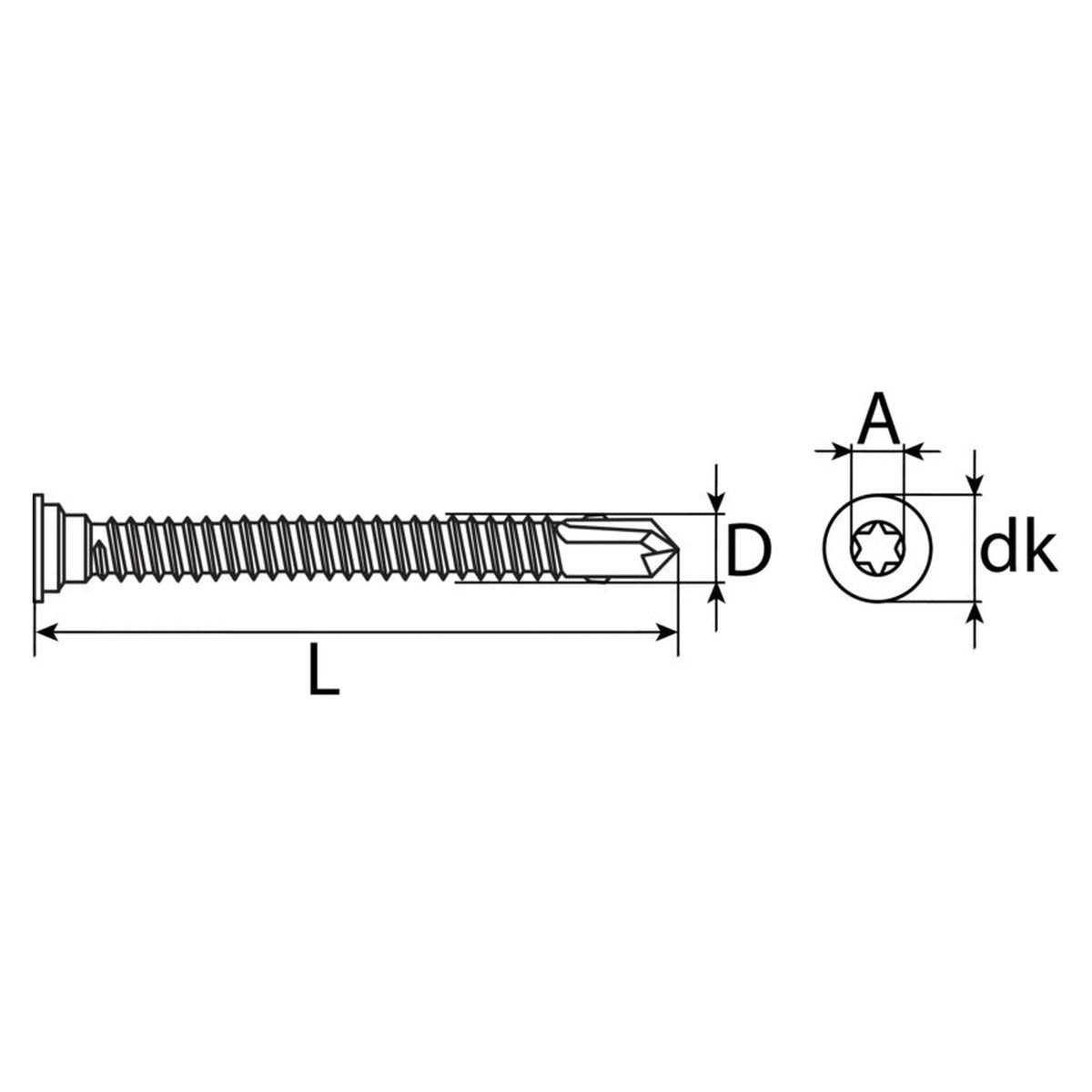 Terrassenschraube TX Stufenkopf, Bimetall A4 Ruspert, 5,5 × 55 mm: Produktansicht