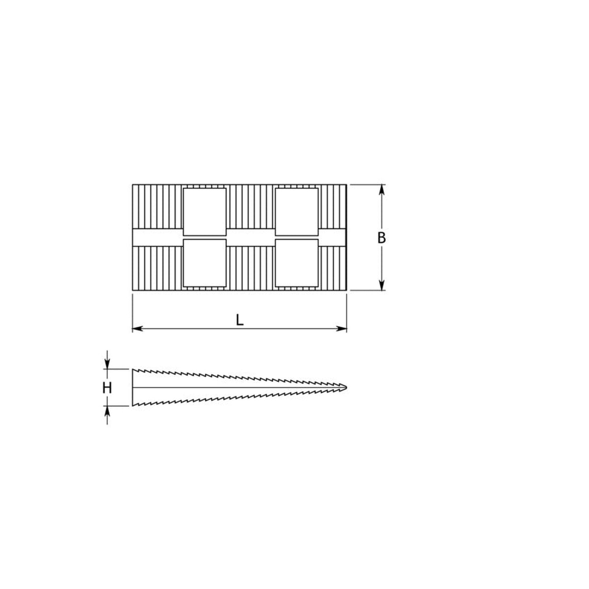 Montagekeil schwarz, Polypropylen, 135 × 43 × 24 mm: Produktansicht