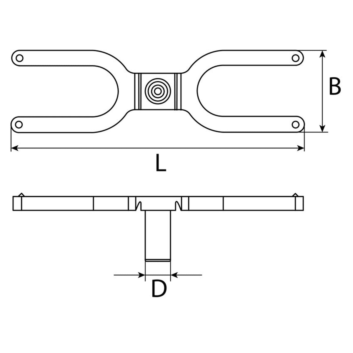 Terrassenabstandshalter schwarz, Kunststoff, 88 × 25 mm: Produktansicht