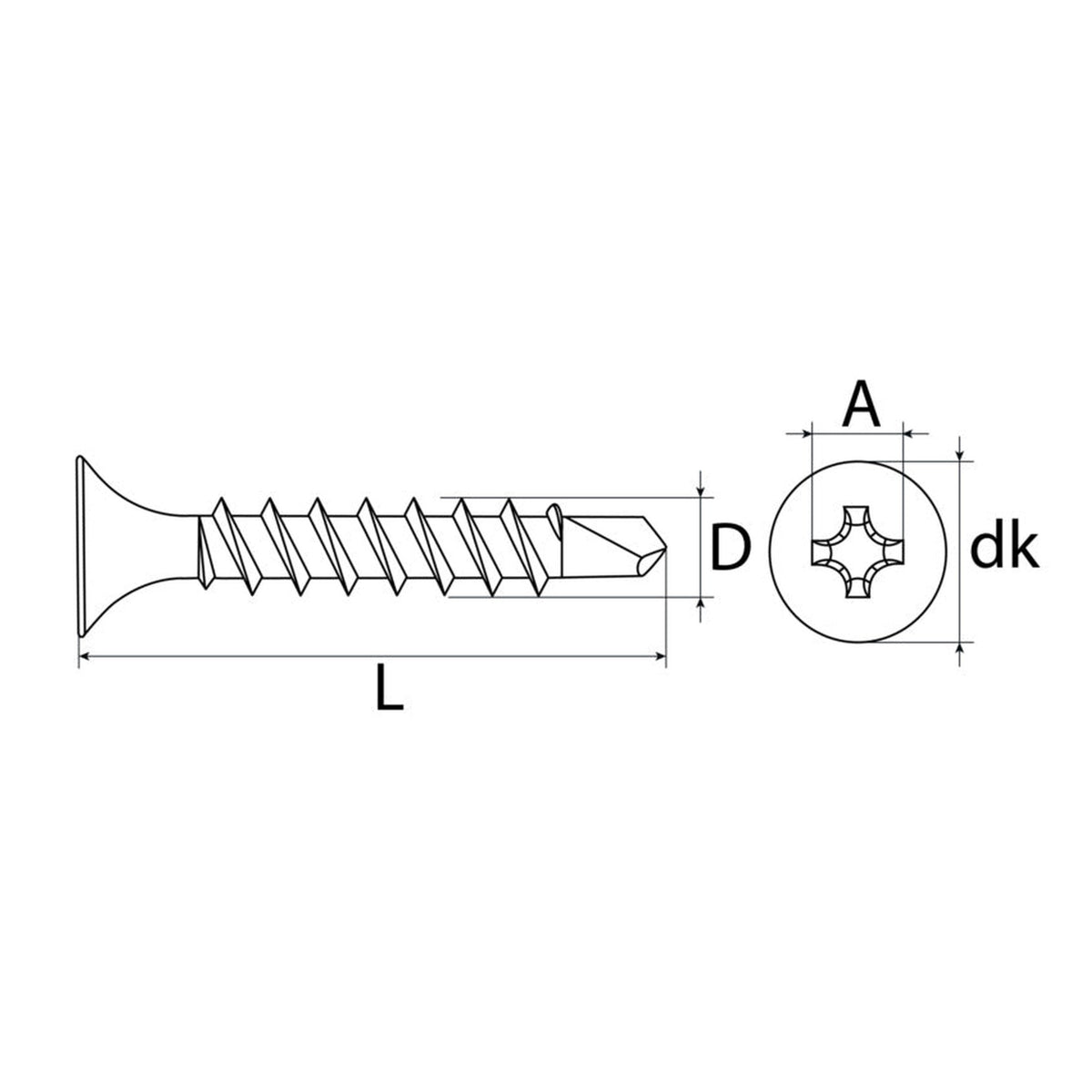 Schnellbauschraube PH Trompetenkopf, Bohrspitze, gegurtet, 3,5 × 35: Produktansicht