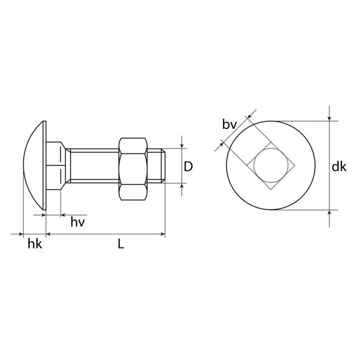 Zargenschraubensatz M8 × 19, Stahl verzinkt, SW 13: Produktansicht