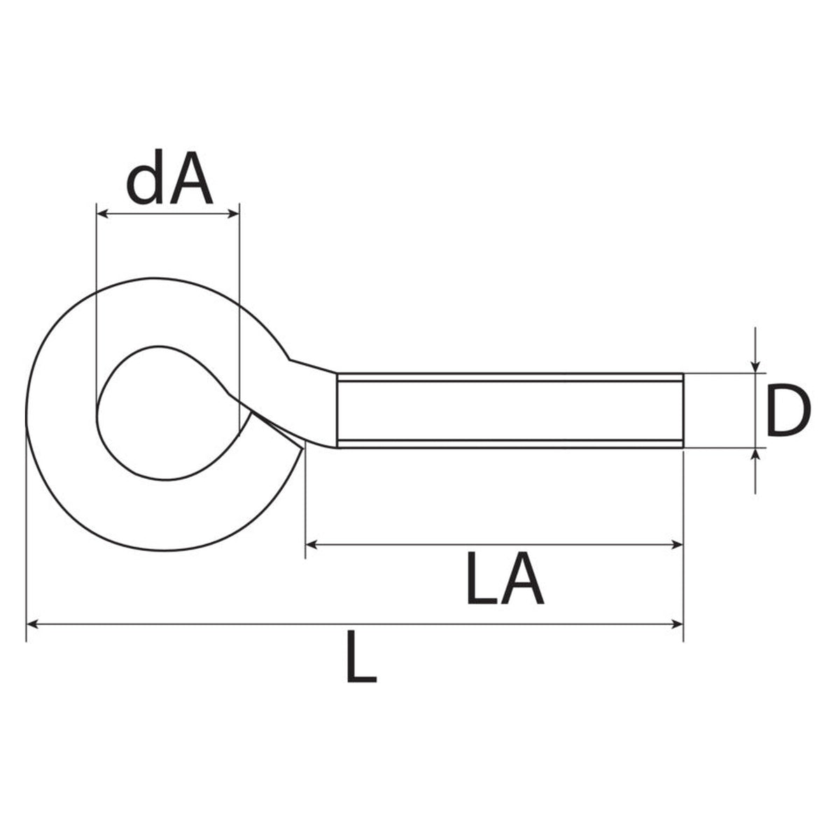 Ringschraube metrisch M6 × 60, Stahl verzinkt: Produktansicht