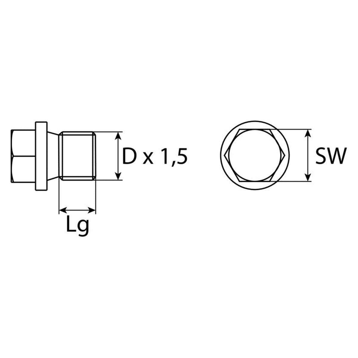 Kfz-Ölablassschraube M12 × 1,5 × 12, Zink-Lamelle silber: Produktansicht