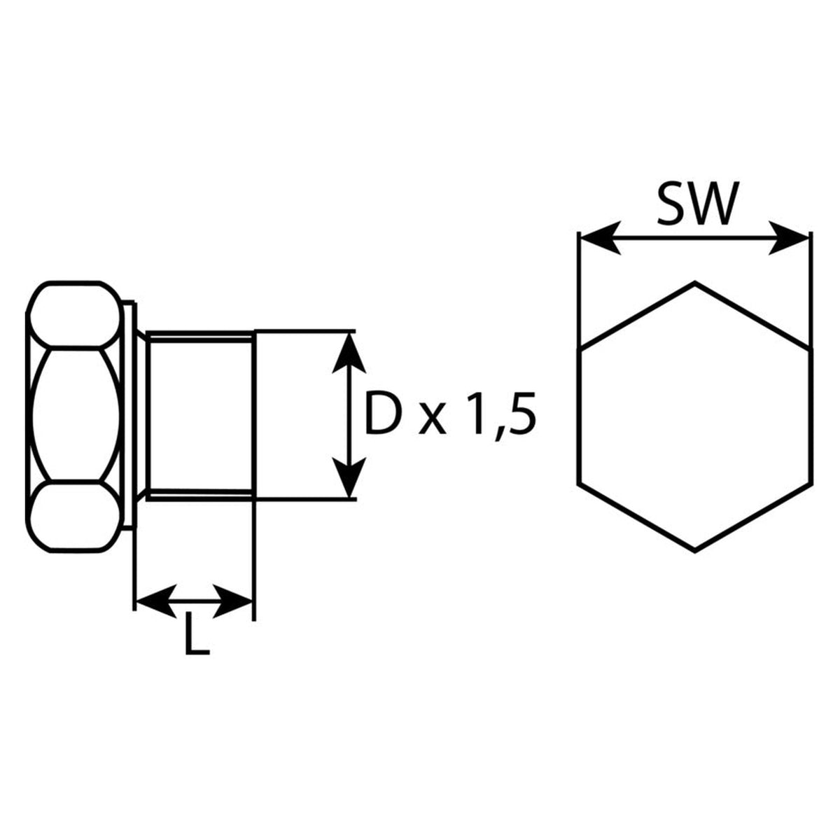 Kfz-Ölablassschraube M14 × 1,5 × 10, Stahl verzinkt: Produktansicht