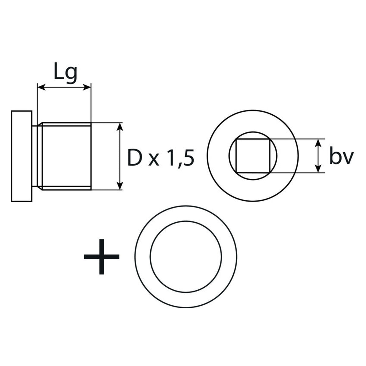 Kfz-Ölablassschraube M18 × 1,5 × 16 mit Dichtring, Stahl verzinkt: Produktansicht