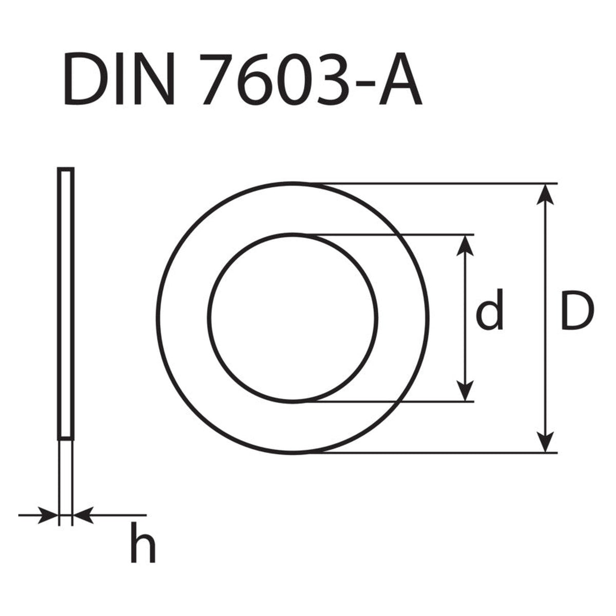 Dichtring für Verschraubungen, Kupfer, DIN 7603-A: Produktansicht