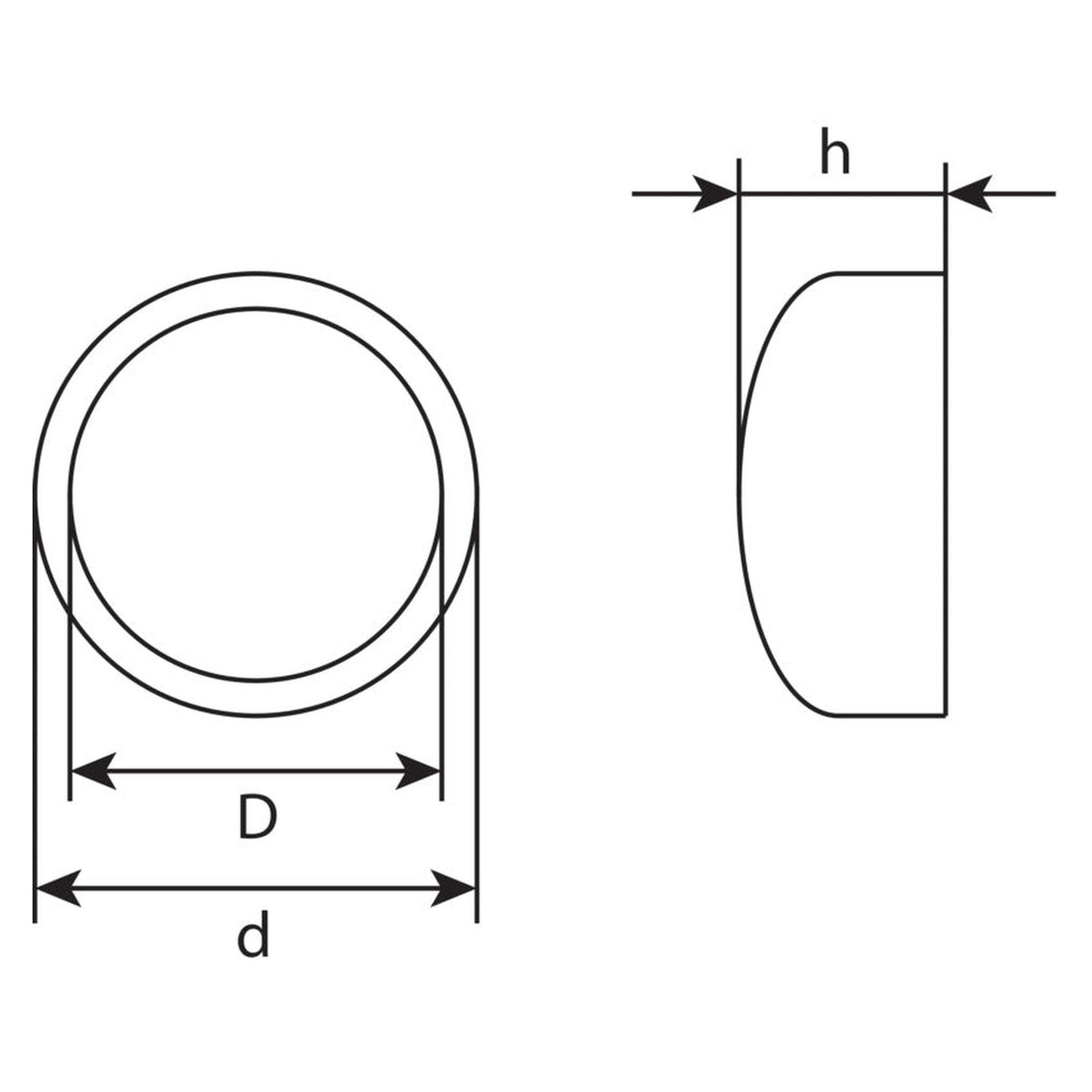 Kappe für Nummernschildschrauben, Kunststoff, 12 × 5 mm: Produktansicht