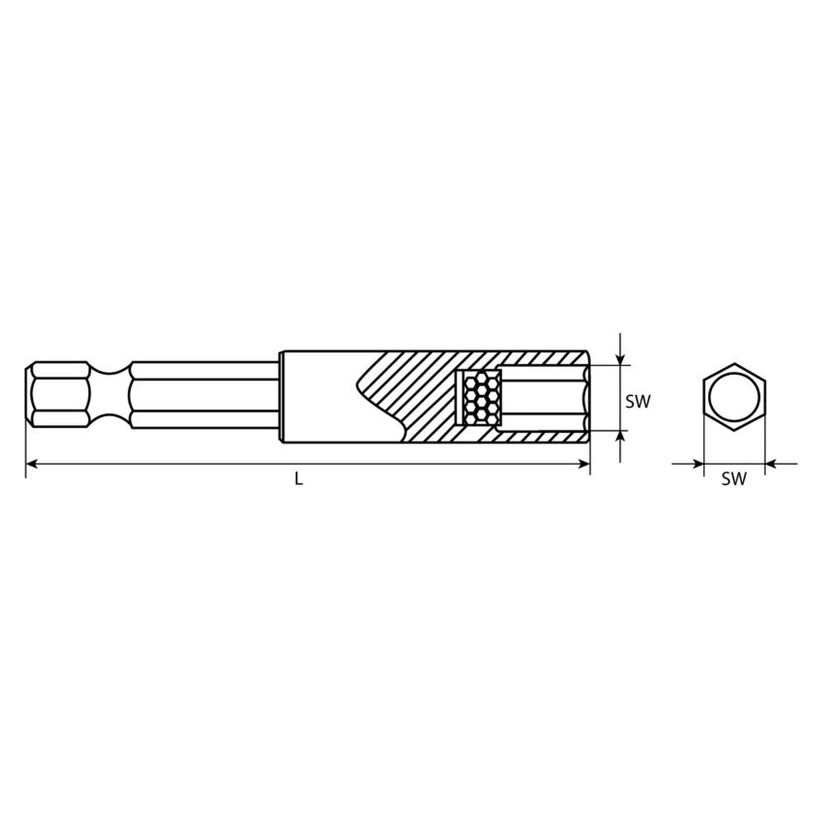 Magnethalter 1/4 Zoll, Werkzeugstahl blank: Produktansicht