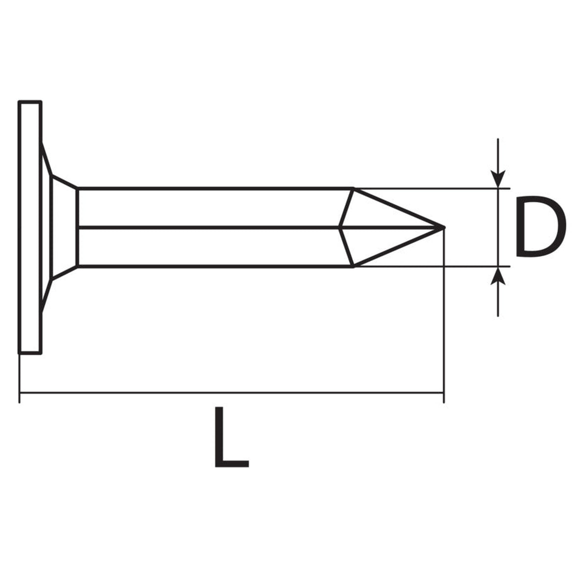 Tapeziernagel mit glattem Kopf, Stahl gebläut, 3 mm: Produktansicht