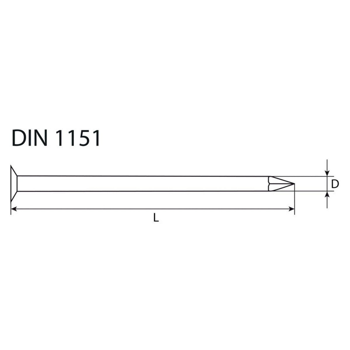 Drahtstift Senkkopf, Stahl feuerverzinkt, DIN 1151: Produktansicht