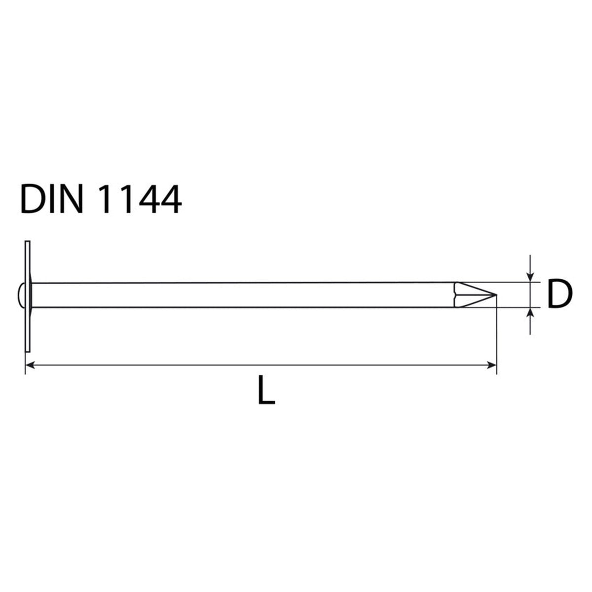 Leichtbauplattennagel Form A, Stahl verzinkt, DIN 1144, Kopf 20 mm: Produktansicht