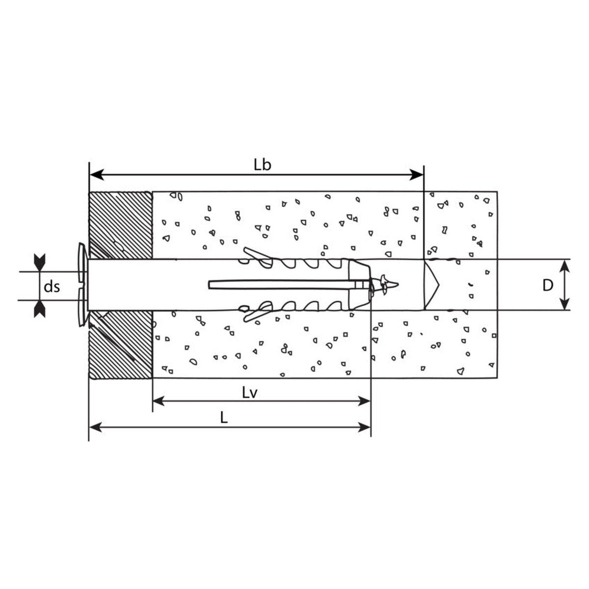 Langdübel für den Gerüstbau, Nylon, 14 mm: Produktansicht