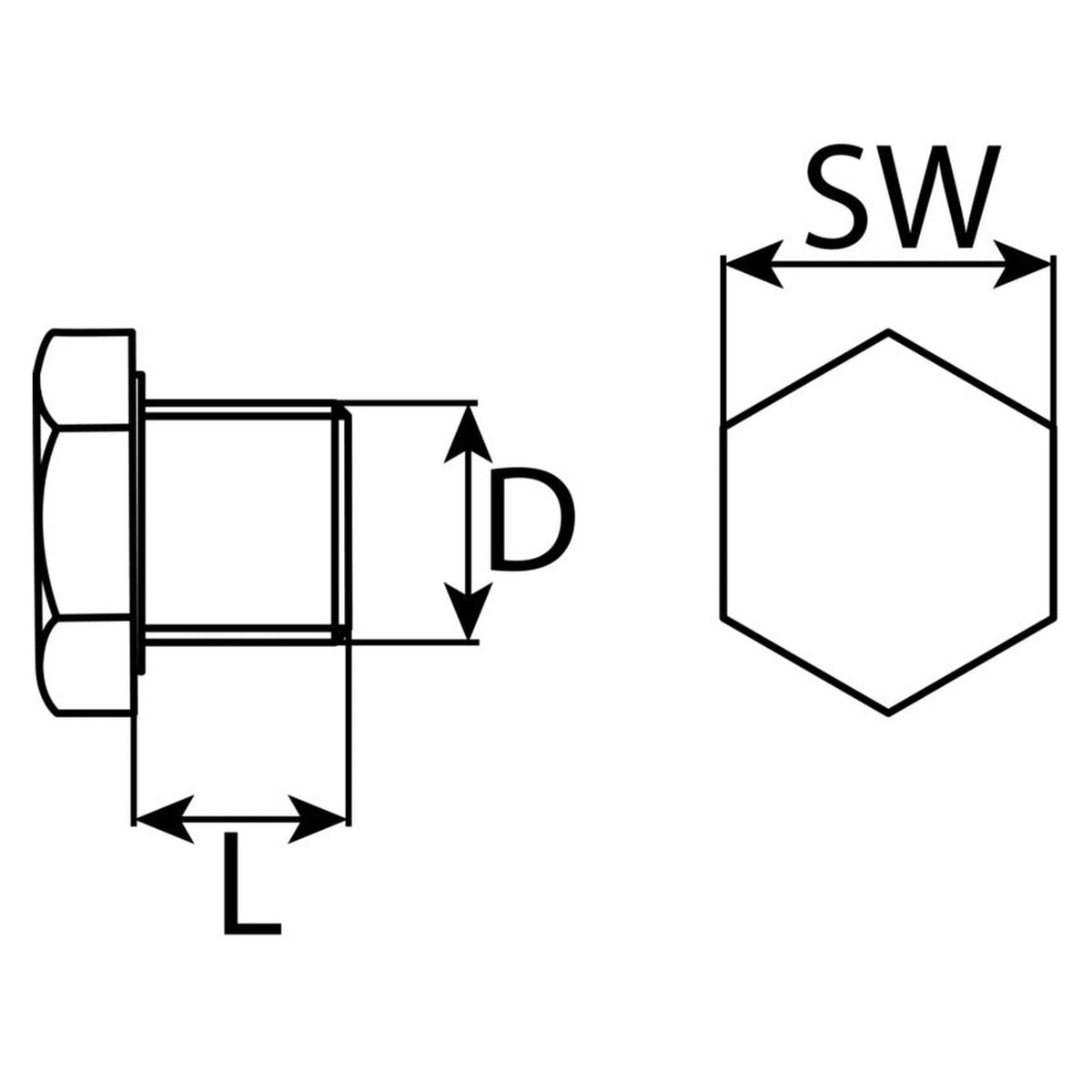 Kfz-Ölablassschraube R 3/8 Zoll × 11 ohne Dichtring, Stahl verzinkt: Produktansicht