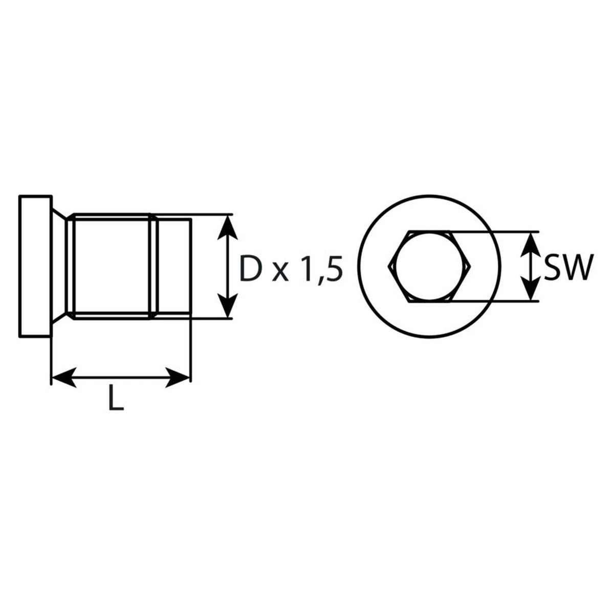 Kfz-Ölablassschraube M18 × 1,5 × 26, Stahl verzinkt, SW 8: Produktansicht