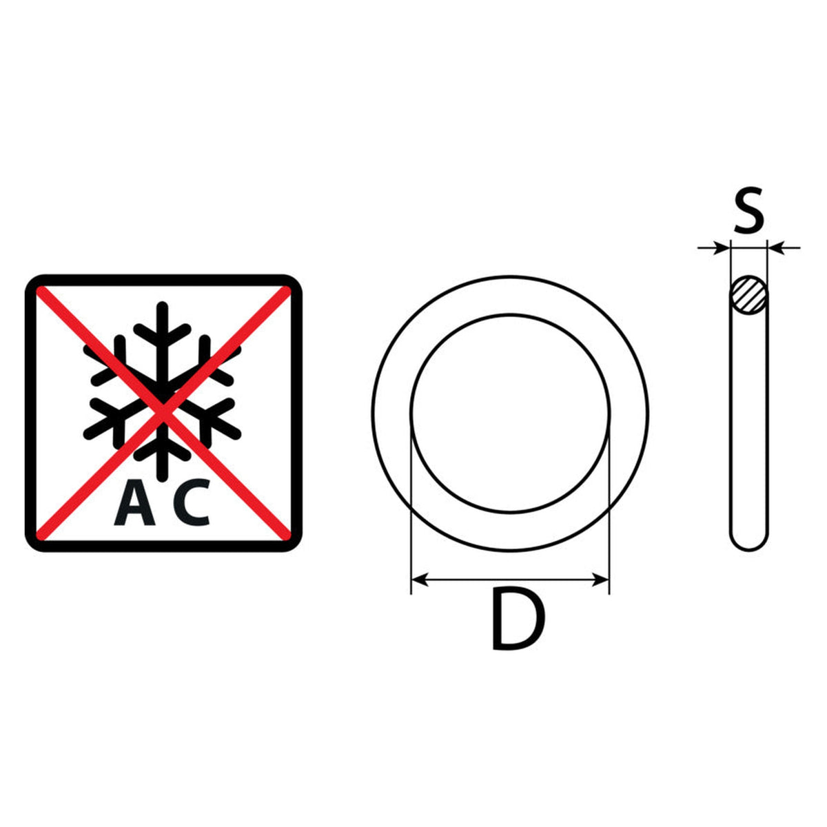 Kfz-Dichtring, NBR ölfest, bis 110 °C: Produktansicht