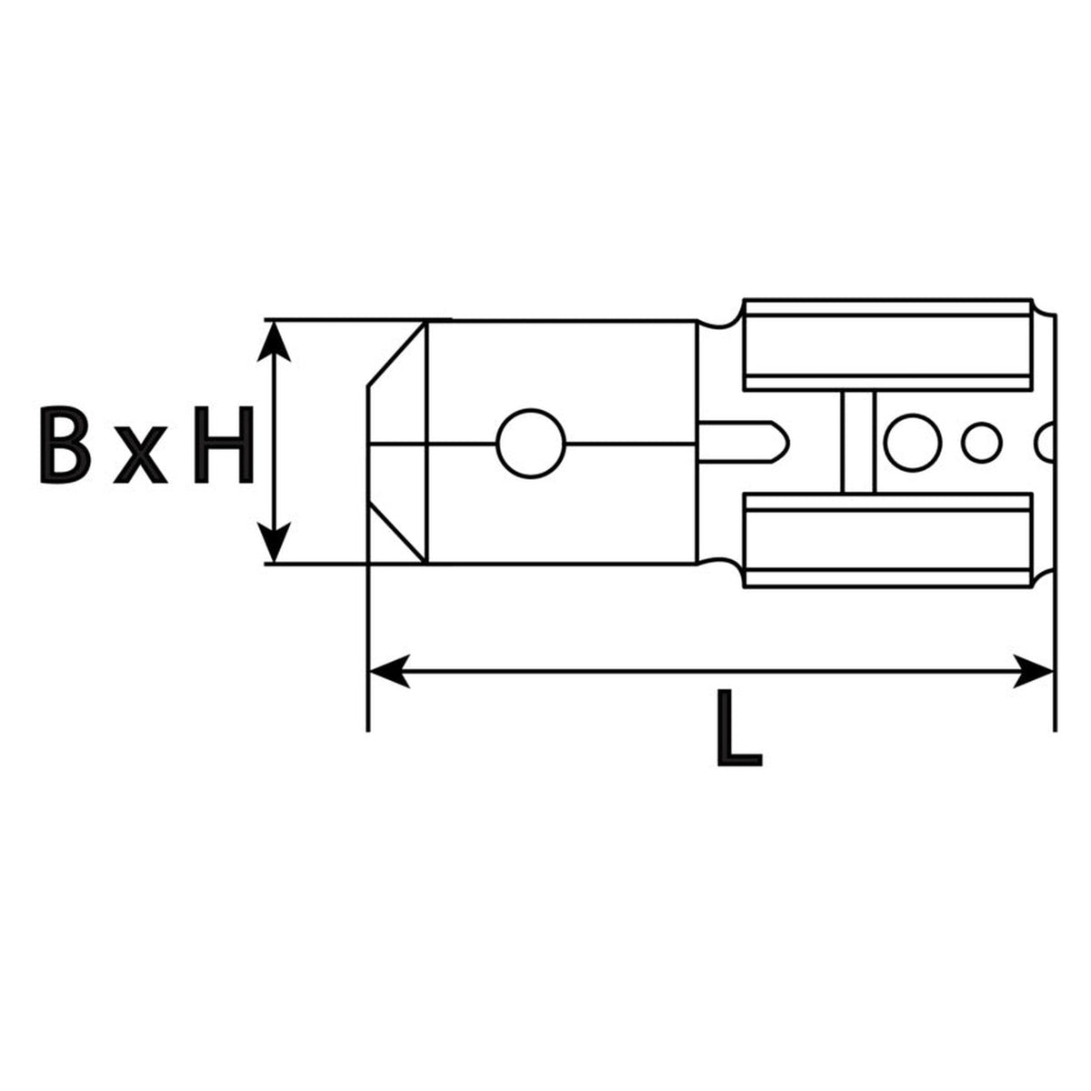 Steckverteiler unisoliert, Messing verzinnt, 6,6 × 0,8 mm: Produktansicht