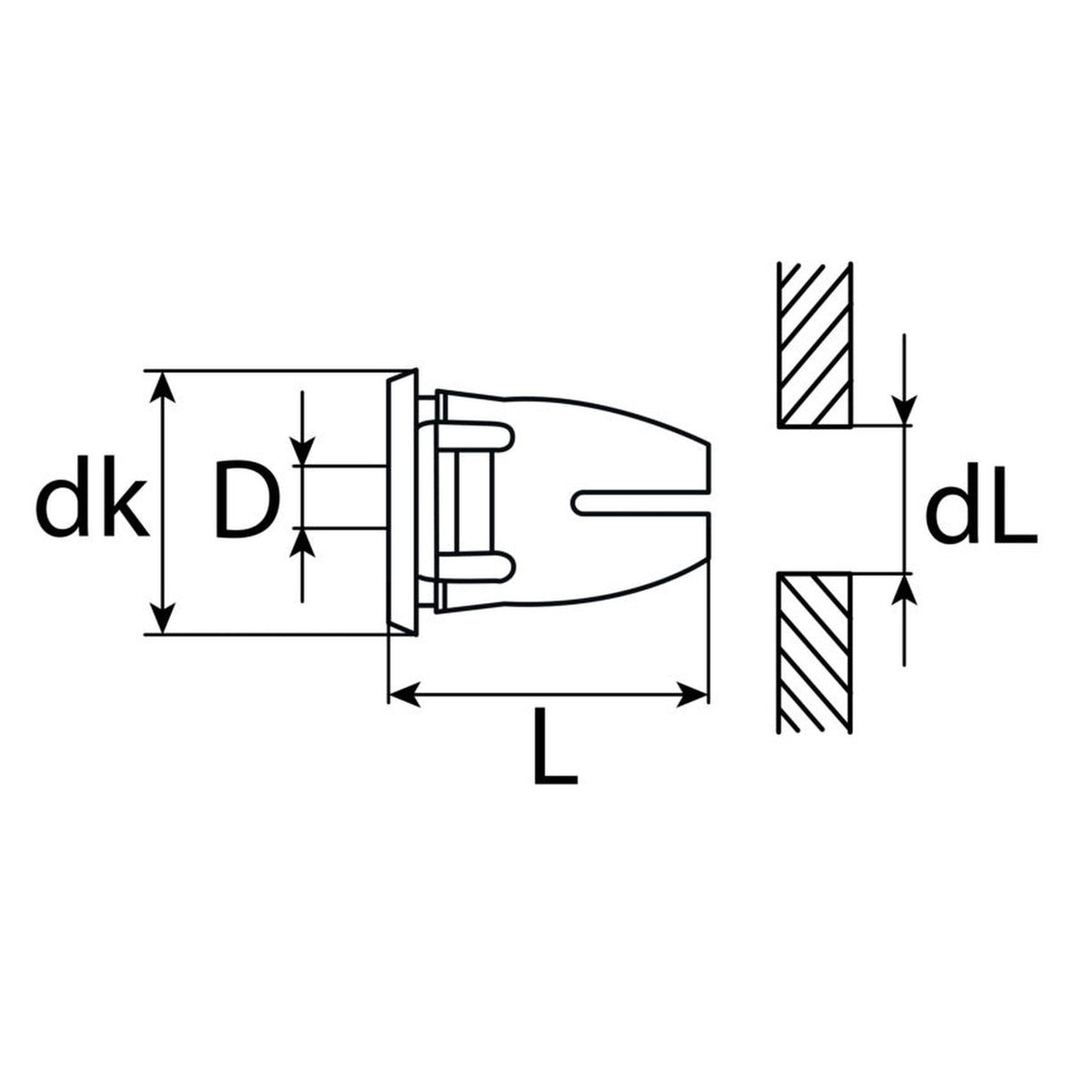 Kfz-Zierleistenklammer weiß, dk 12 mm, Bohrung 9 mm: Produktansicht