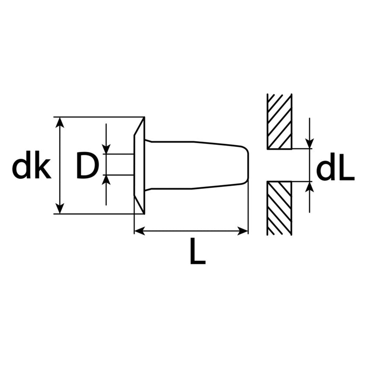 Kfz-Spreizmutter farblos, dk 16 mm, L 20 mm: Produktansicht