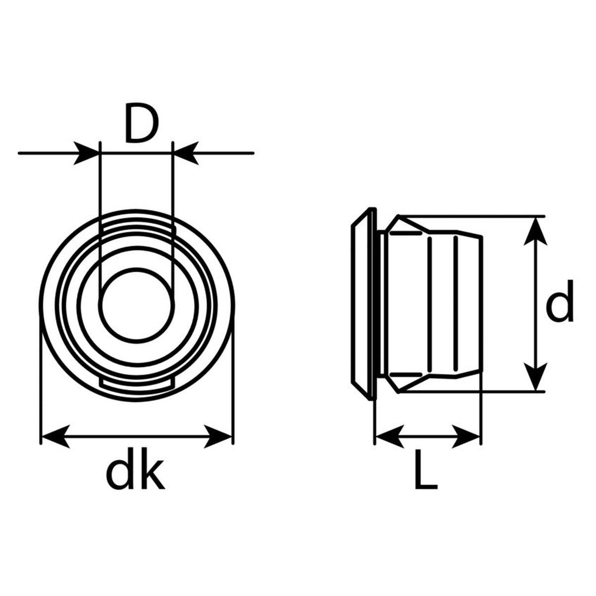 Kfz-Spreizmutter grün, dk 12 mm, L 6,7 mm, di 5 mm: Produktansicht