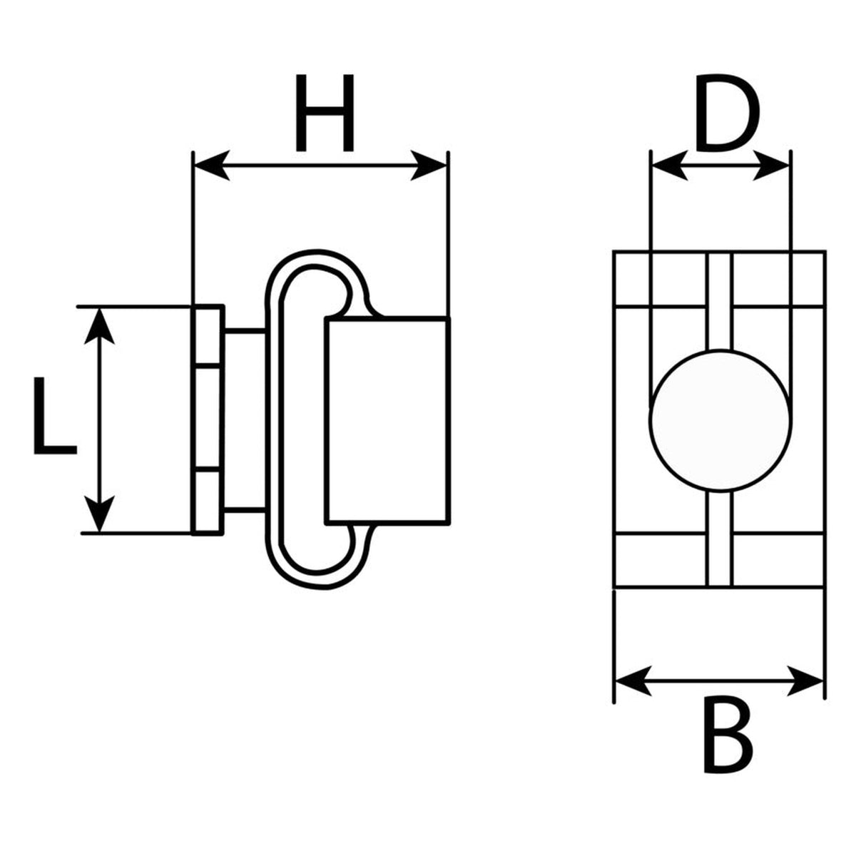 Kfz-Innenverkleidungsclip schwarz, L 20,3 mm, Bohrung 6,5 mm: Produktansicht