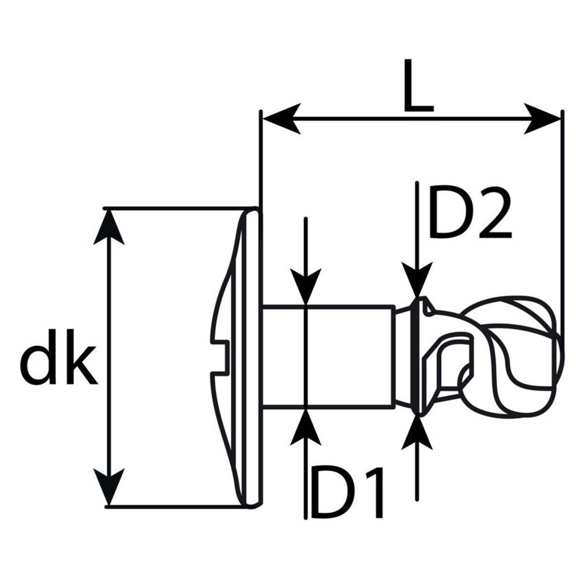 Kfz-Klemmstift, Stahl schwarz, 6 × 21 mm: Produktansicht