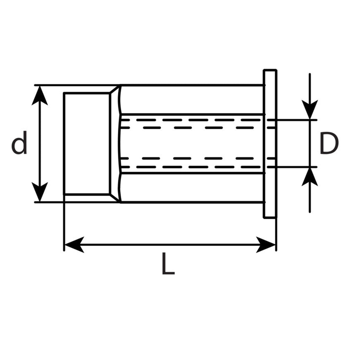 Kfz-Nietmutter M6, Stahl verzinkt, L 14 mm: Produktansicht