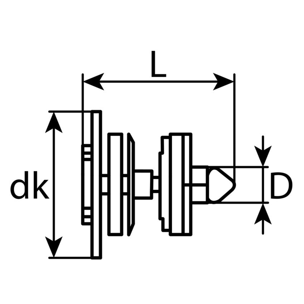 Kfz-Innenverkleidungsclip schwarz, dk 22,5 mm, L 30,5 mm: Produktansicht