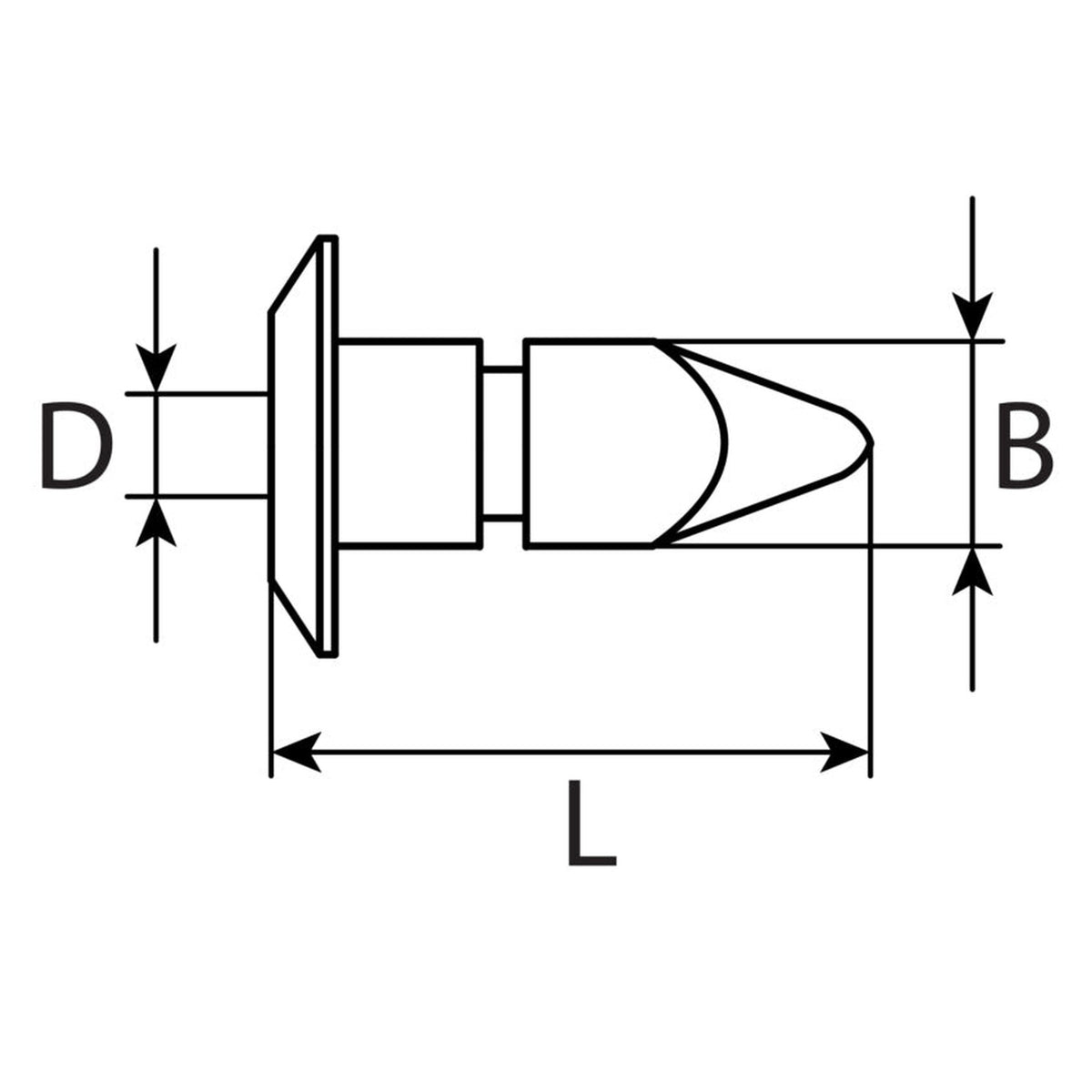 Kfz-Spreizmutter schwarz, 4 × 19 mm, Breite 7,5 mm: Produktansicht