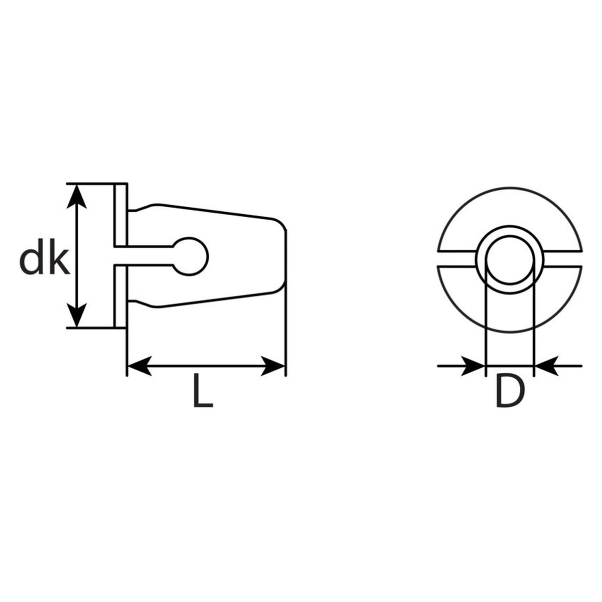 Kfz-Spreizmutter schwarz, dk 12 mm, L 14 mm: Produktansicht
