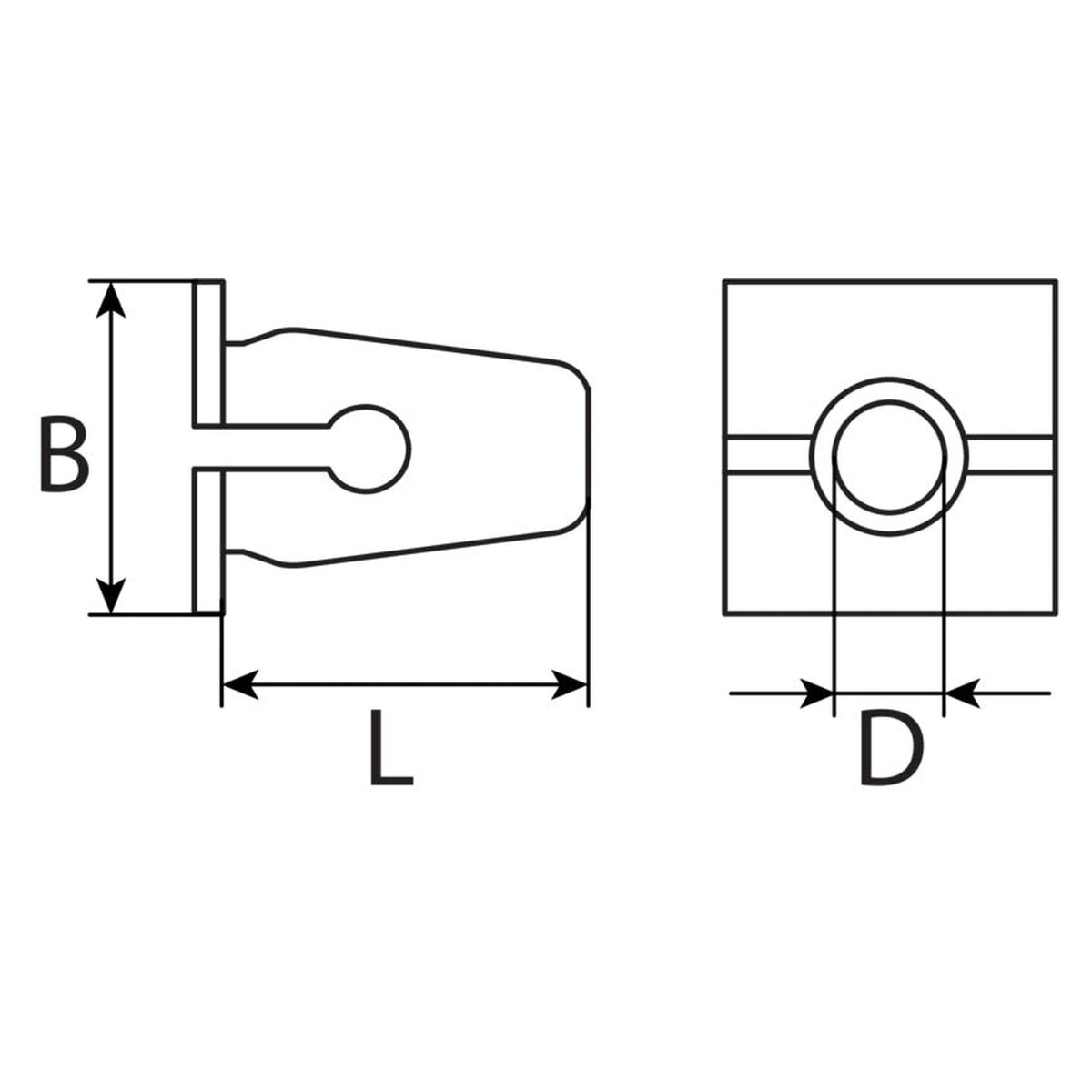 Kfz-Spreizmutter schwarz, 4,2 × 12 mm, Bohrung 7 mm: Produktansicht