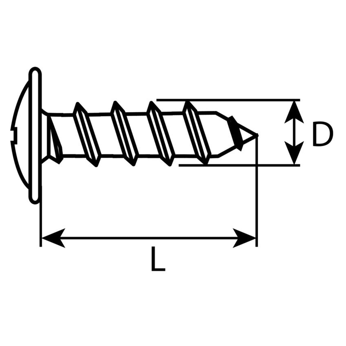 Kfz-Blechschraube schwarz, 5 × 16 mm: Produktansicht