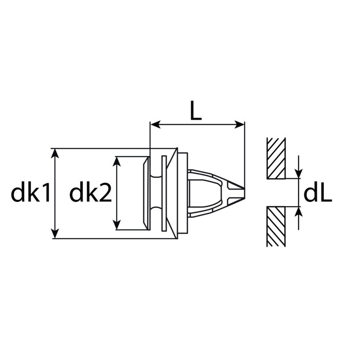 Kfz-Innenverkleidungsclip grün, dk 17 mm, L 19 mm: Produktansicht
