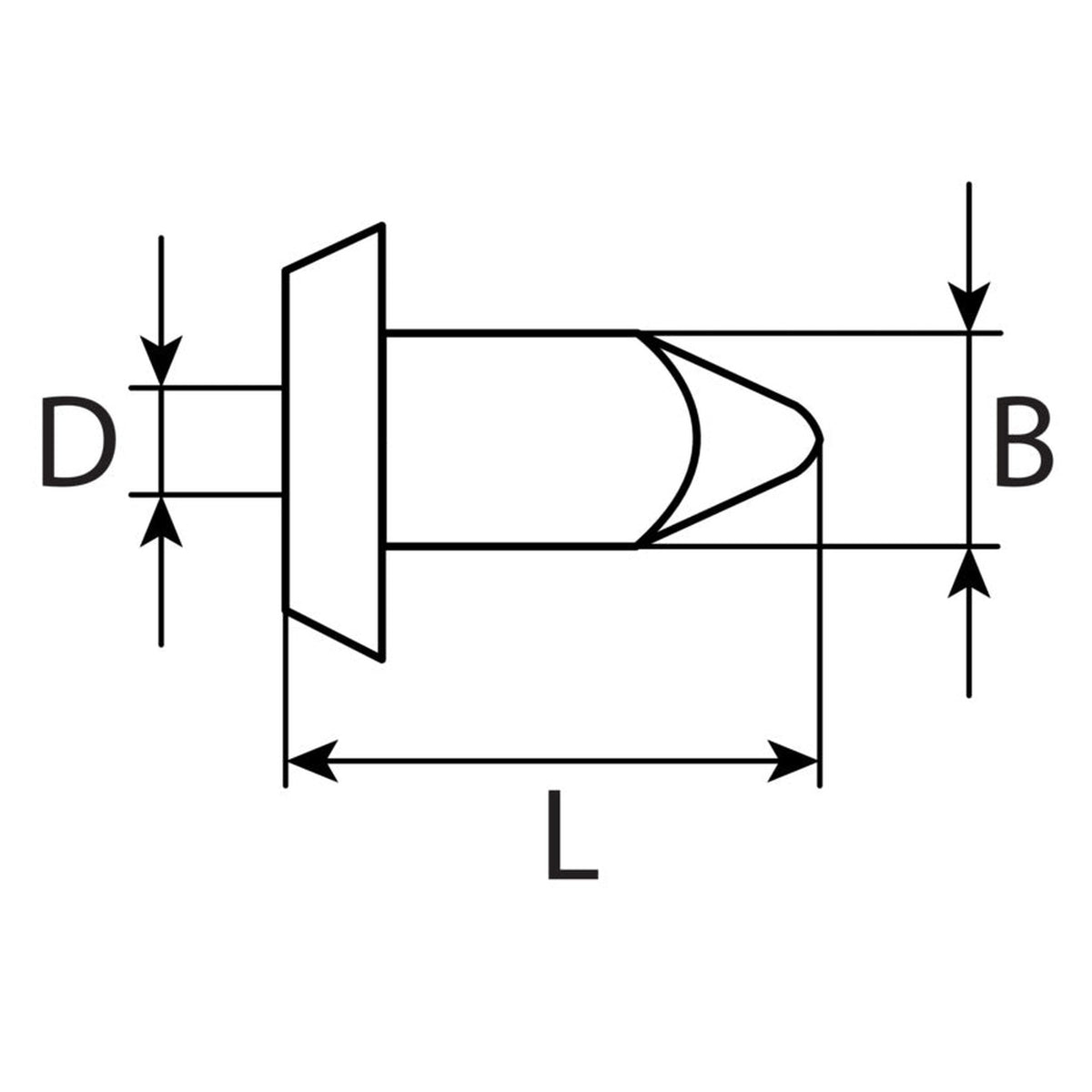 Kfz-Spreizmutter braun, L 19 mm, Breite 7,5 mm, Bohrung 4 mm: Produktansicht
