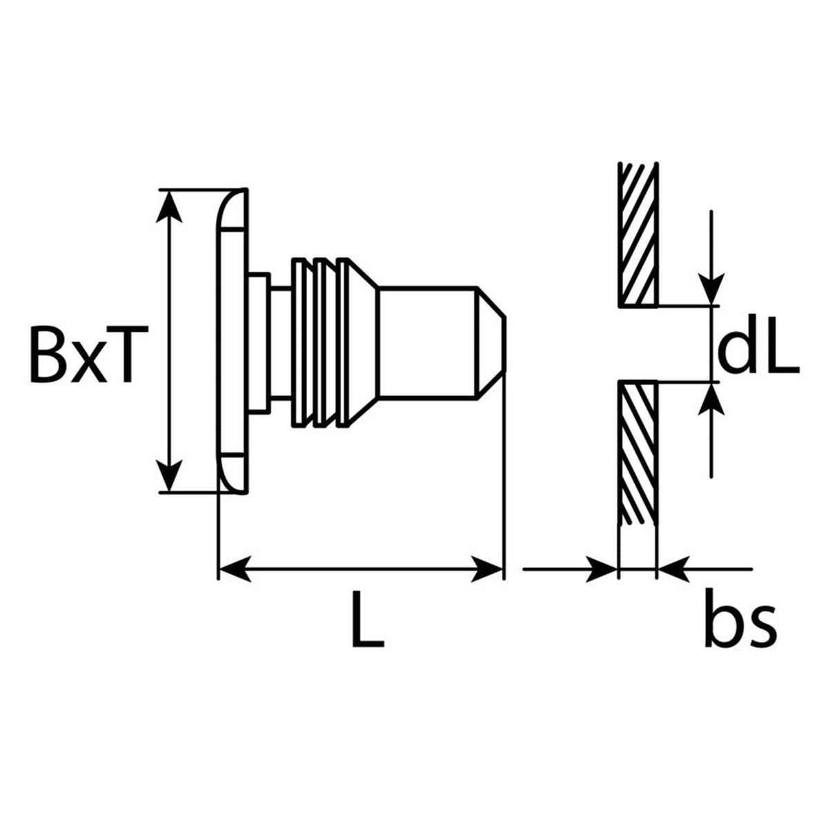 Kfz-Türdichtungsclip grau, Kopf 11 × 5 mm, L 10,5 mm: Produktansicht