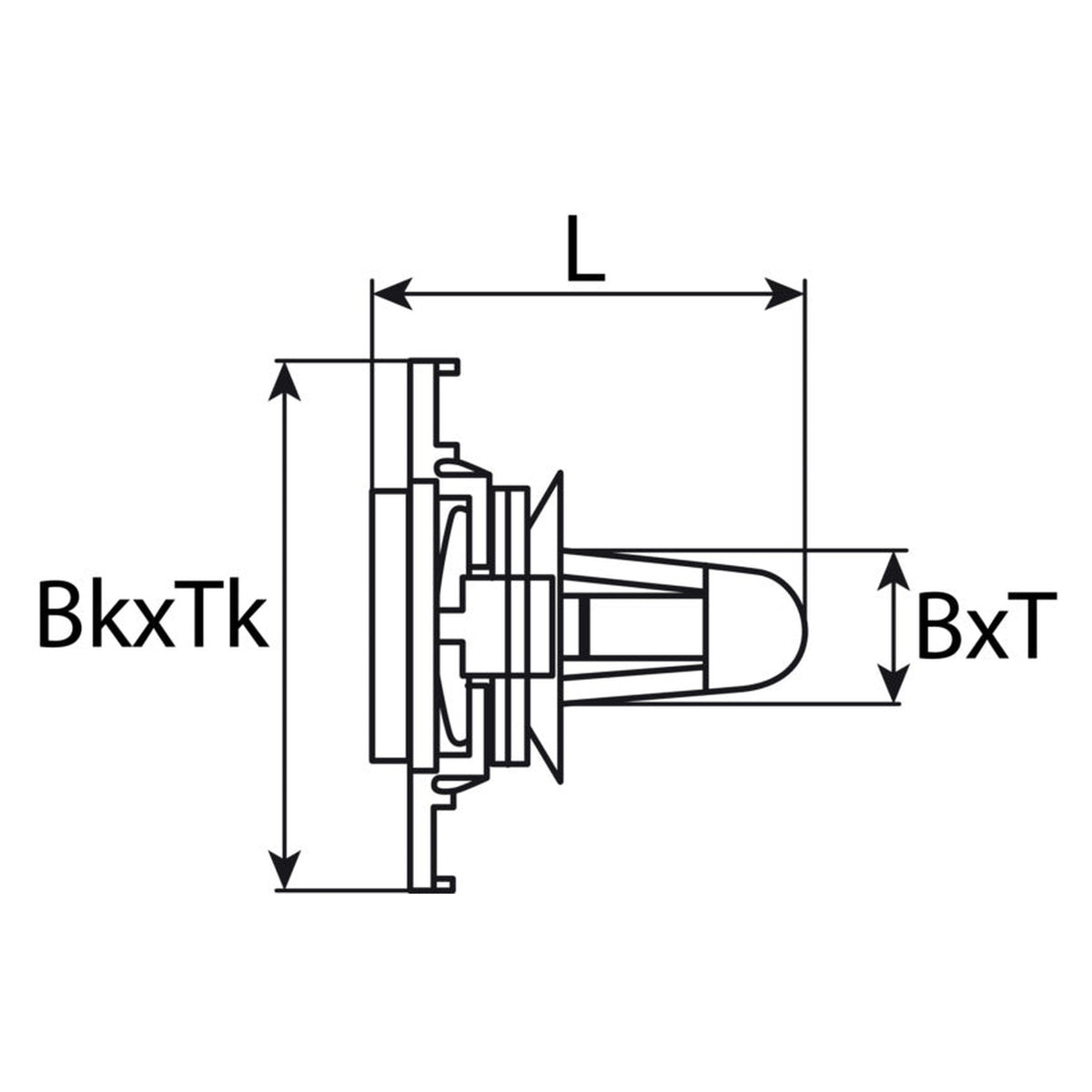 Kfz-Clip für Pollenfilterabdeckung schwarz, 46 × 23 mm: Produktansicht