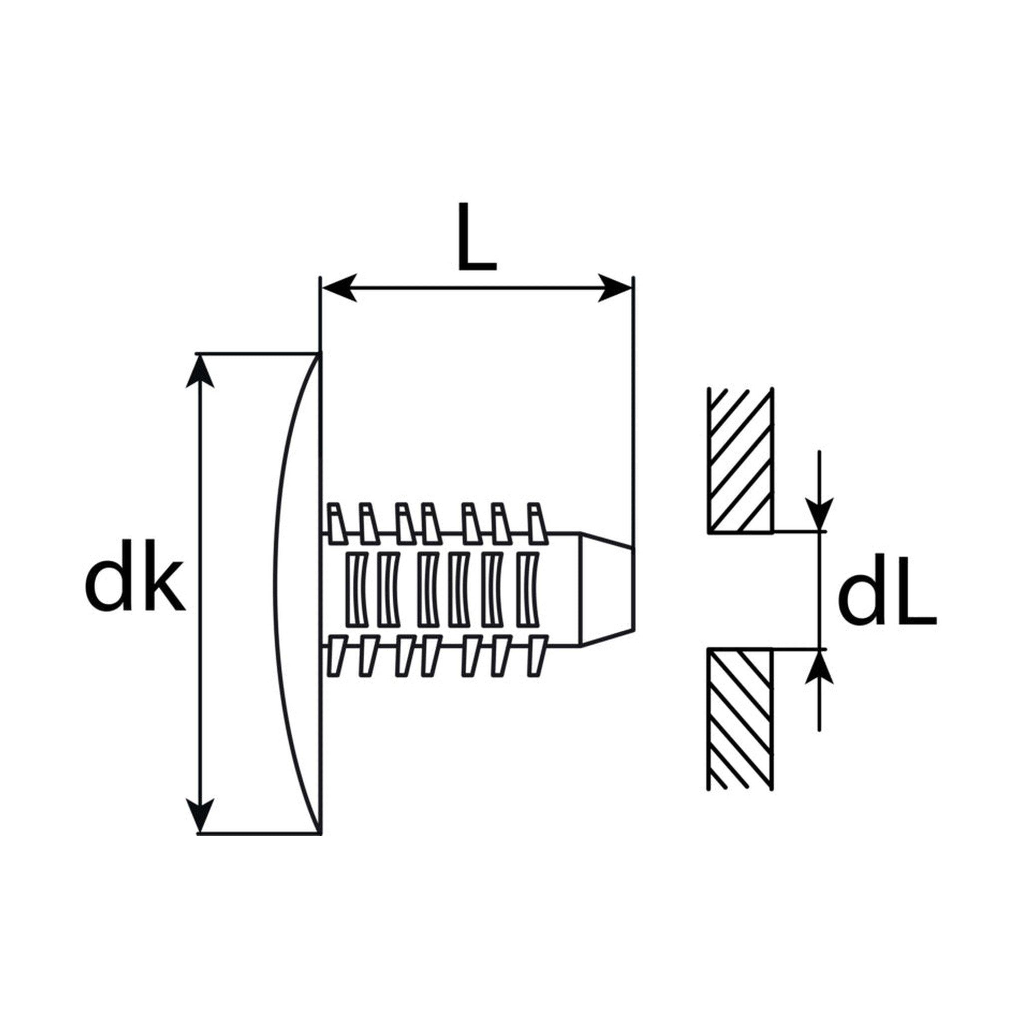 Kfz-Abdeckstopfen für Radlauf – dL 6 mm, dk 20 mm – Produktansicht 2