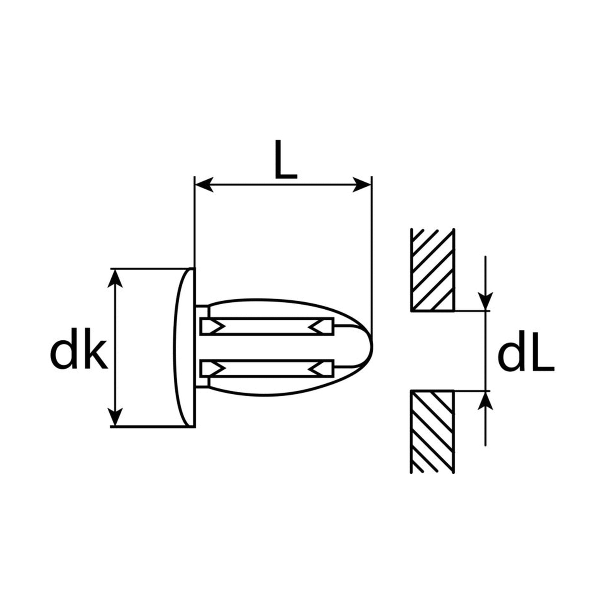 Kfz-Abdeckstopfen aus Kunststoff – dL 6 mm, dk 12 mm – Produktansicht 2