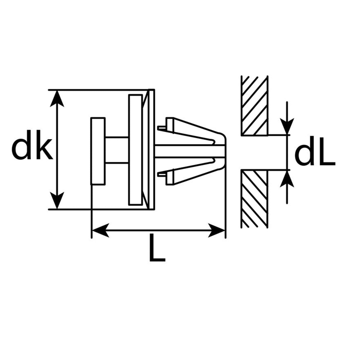 Kfz-Innenverkleidungsclip gelb, dk 15 mm, L 14,8 mm: Produktansicht