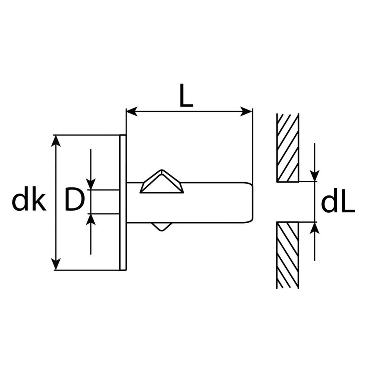 Kfz-Spreizmutter schwarz, Kunststoff, dk 20 mm, L 18 mm: Produktansicht