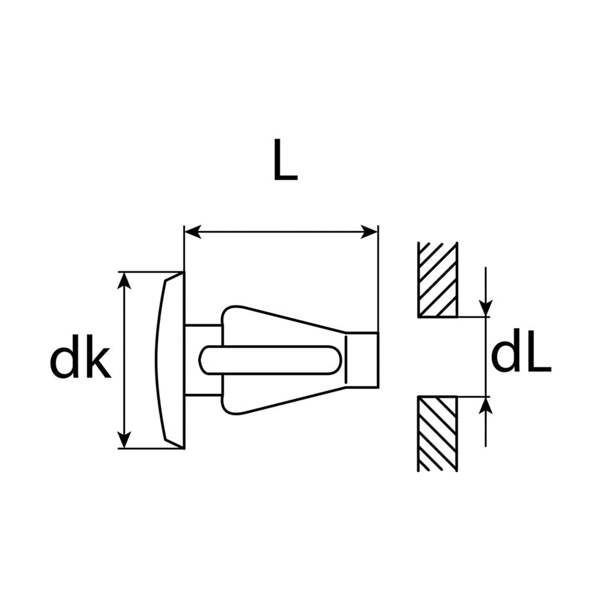Kfz-Abdeckstopfen aus Kunststoff – dL 6 mm, L 15 mm – Produktansicht 2
