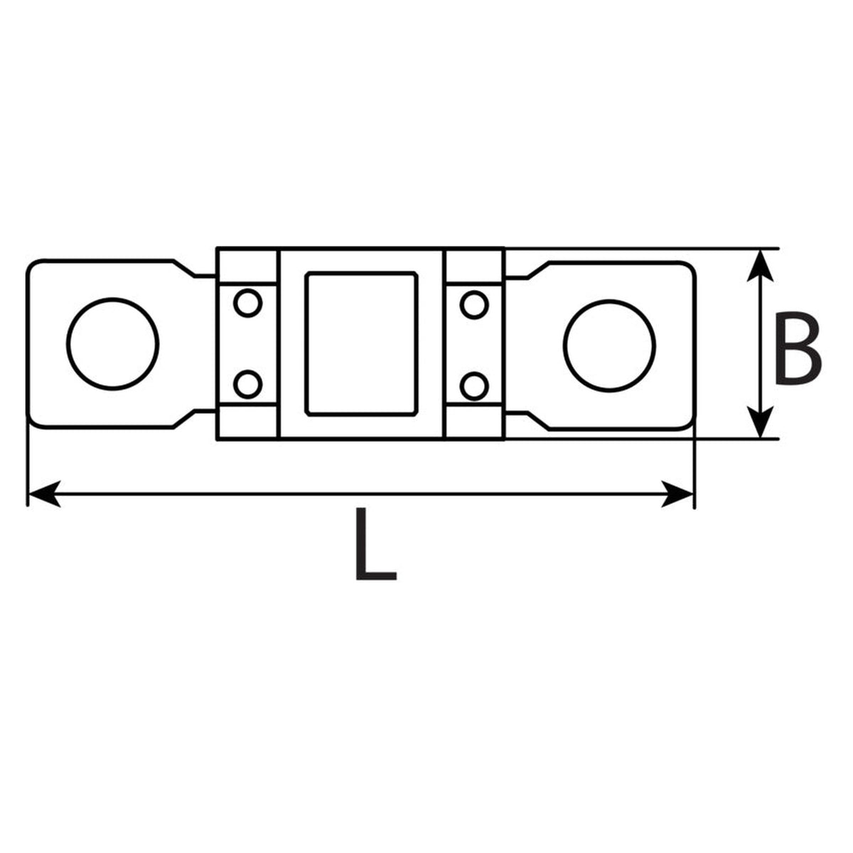 Kfz-Hochstrom-Schraubsicherung 32 V, Lochabstand 50,9 mm: Produktansicht