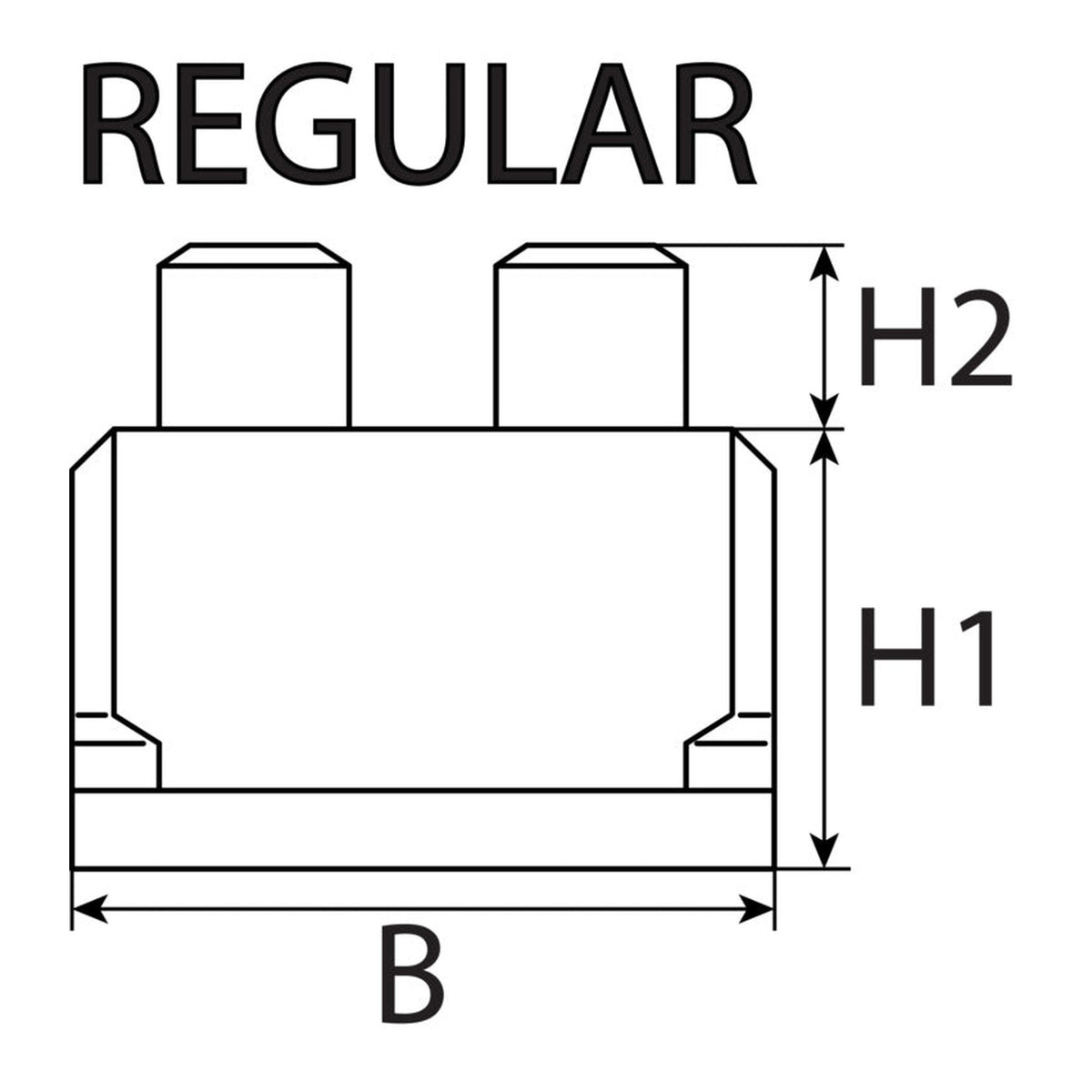 Kfz-Flachstecksicherung Standard, DIN 72581-3, 19,3 × 12 mm: Produktansicht