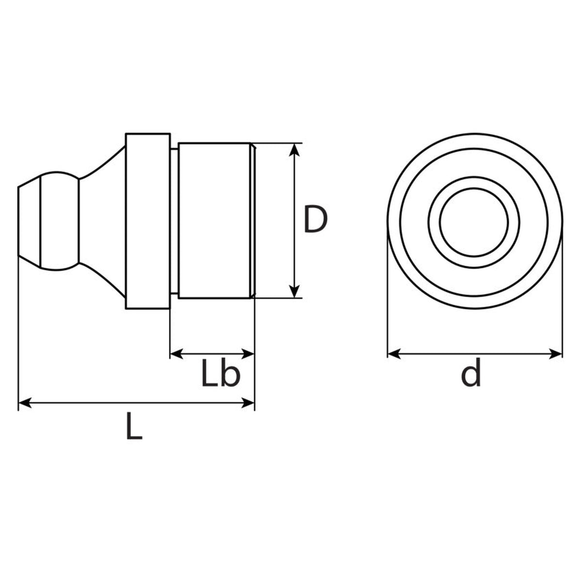 Hydraulikschlagnippel H1 Form A gerade, Stahl verzinkt, DIN 71412: Produktansicht