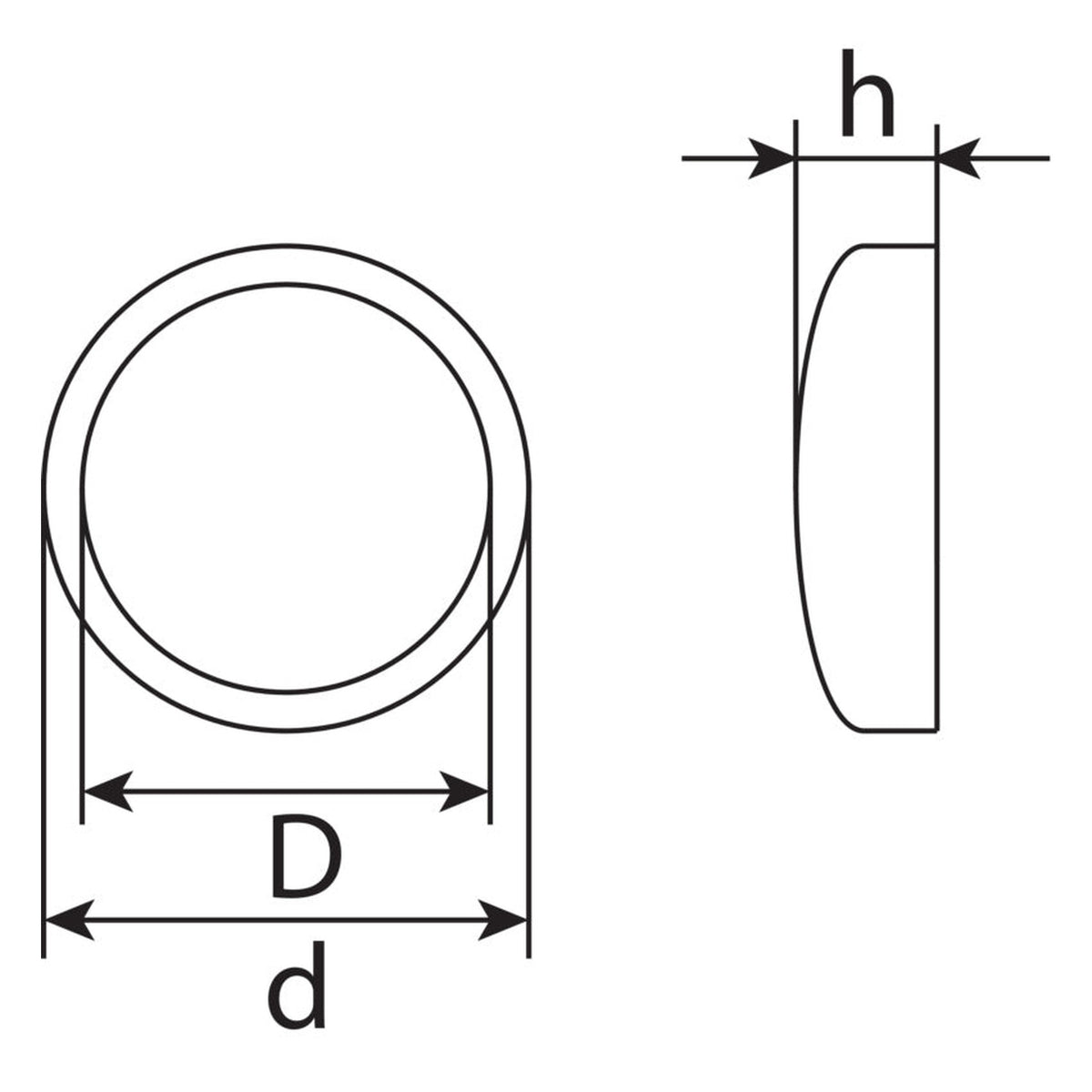 Kappe für Fensterbankschrauben, Kunststoff, 12 × 4,2 mm, Bohrung 7 mm: Produktansicht